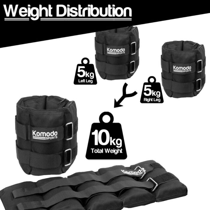 Adjustable Ankle Weights - Max 10kg
