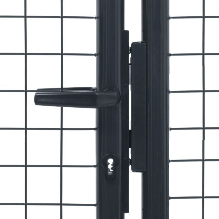 Vidaxl Mesh Garden Gate Galvanised Steel 400x125 Cm Grey