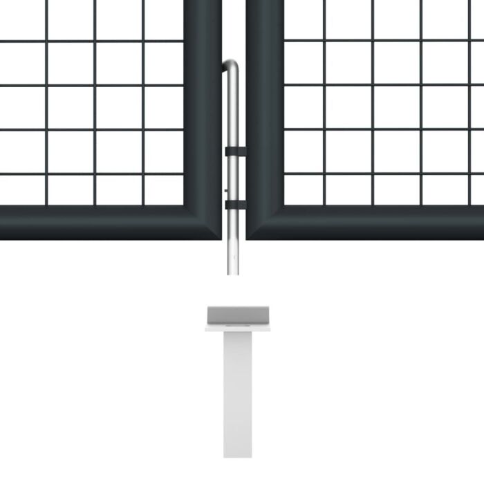 Vidaxl Mesh Garden Gate Galvanised Steel 400x125 Cm Grey