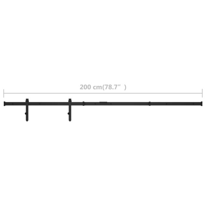 Vidaxl Mini Sliding Cabinet Door Kit Carbon Steel 200 Cm