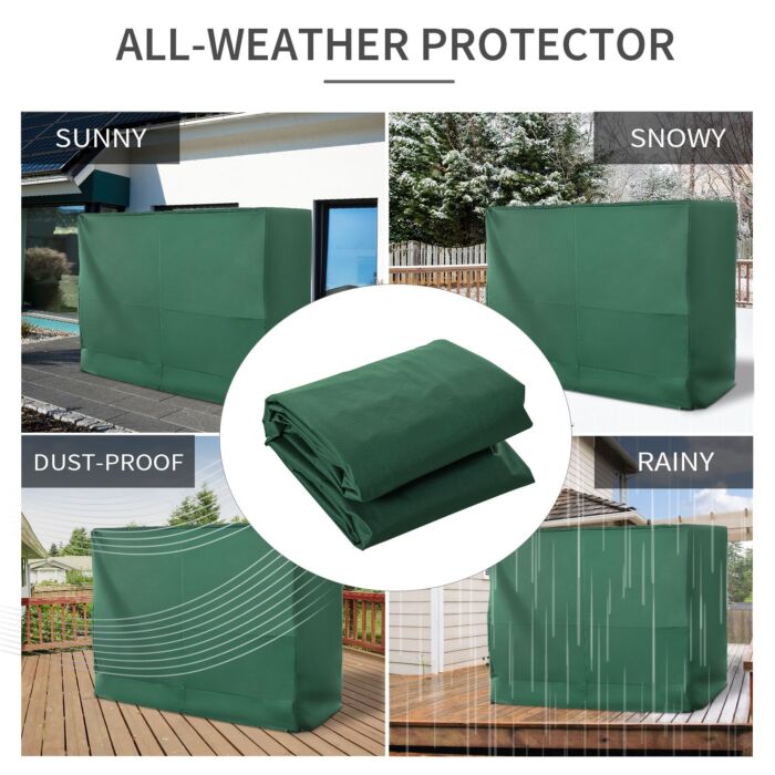 Outsunny Oxford Patio 3-seater Swing Chair Cover Outdoor Garden Furniture Rain Protection Protector Waterproof Anti-uv Green 240l X 133w X 185h Cm