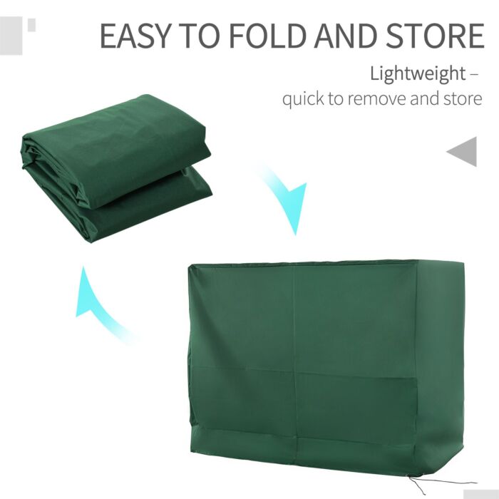 Outsunny Oxford Patio 3-seater Swing Chair Cover Outdoor Garden Furniture Rain Protection Protector Waterproof Anti-uv Green 240l X 133w X 185h Cm