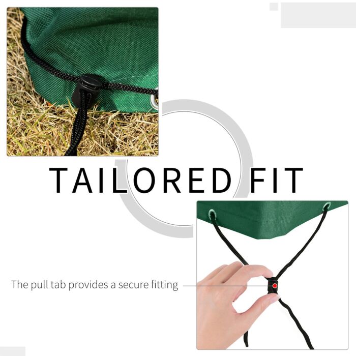 Outsunny Oxford Patio 3-seater Swing Chair Cover Outdoor Garden Furniture Rain Protection Protector Waterproof Anti-uv Green 240l X 133w X 185h Cm
