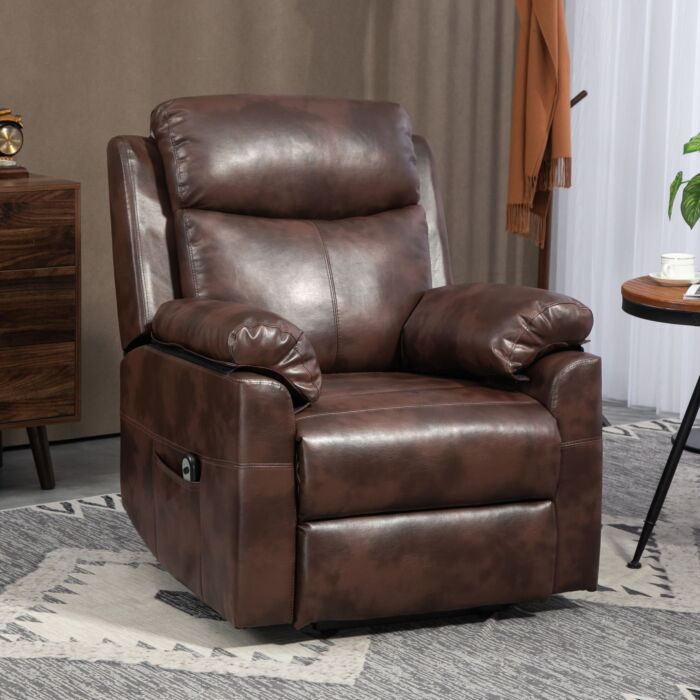 Homcom Riser And Recliner Chair, Lift Chair With Remote Control, Side Pockets, Pocket Spring, Dark Brown