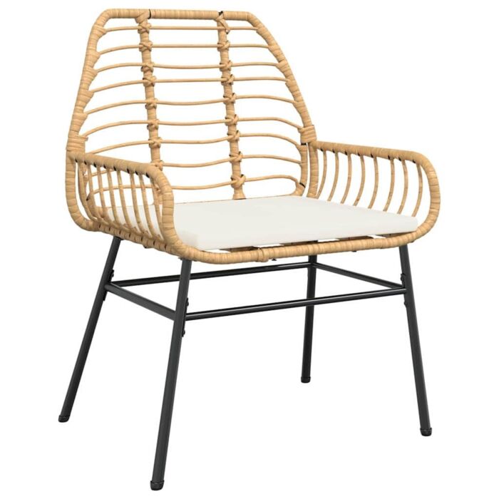 Vidaxl 5 Piece Garden Dining Set With Cushions Brown Poly Rattan