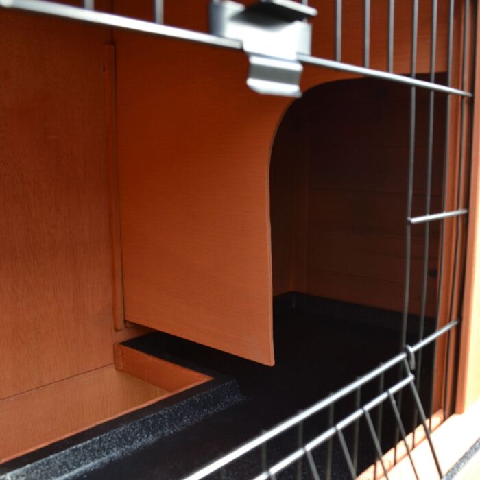 Pawhut 2 Tier Rabbit Hutch Guinea Pig Hutch Ferret Cage With Ramp Slide Out Tray For 100.5 X 55 X 101 Cm