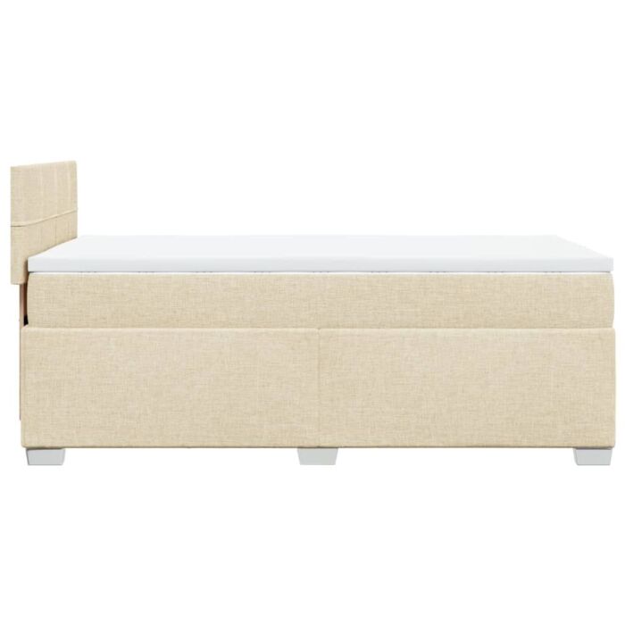 Vidaxl Box Spring Bed With Mattress Cream 90x200 Cm Fabric