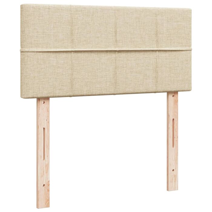 Vidaxl Box Spring Bed With Mattress Cream 90x200 Cm Fabric