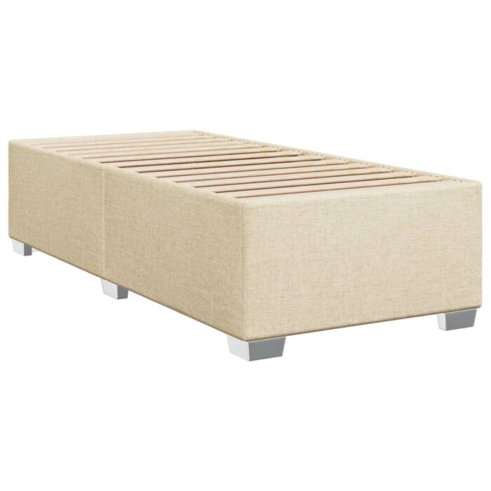 Vidaxl Box Spring Bed With Mattress Cream 90x200 Cm Fabric