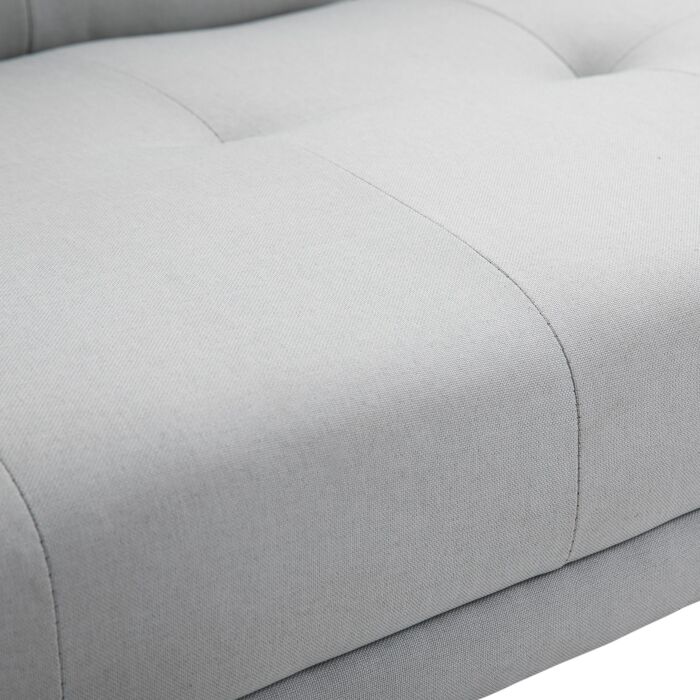 Homcom 3 Seater Sofa Bed Scandinavian Style Recliner Thick Cushions Adjustable Split Back Middle Table With Armrest Cup Holder, 72h X 181w