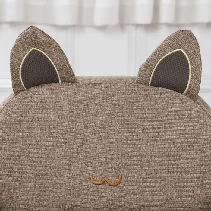 Homcom Kids Sofa Toddler Chair Children Armchair For Preschool Bedroom Playroom With Ear Modeling Wood Brown