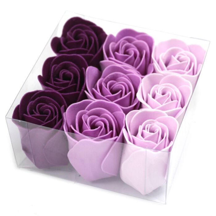 Set Of 9 Soap Flower - Lavender Roses