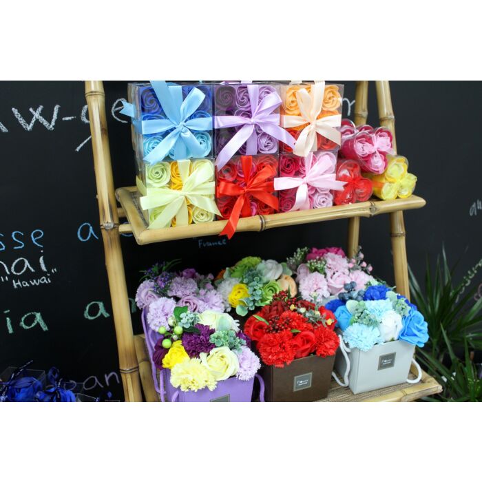 Set Of 9 Soap Flower - Lavender Roses