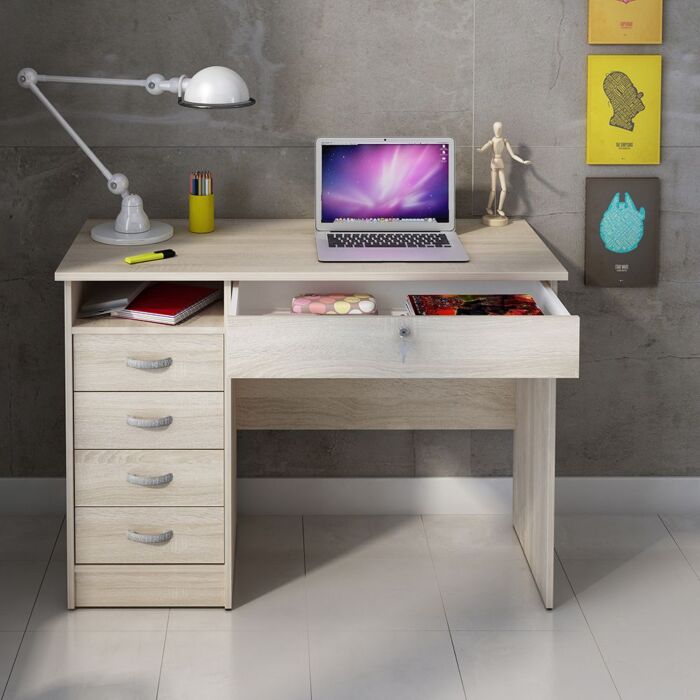 Function Plus Desk 5 Drawers In Oak