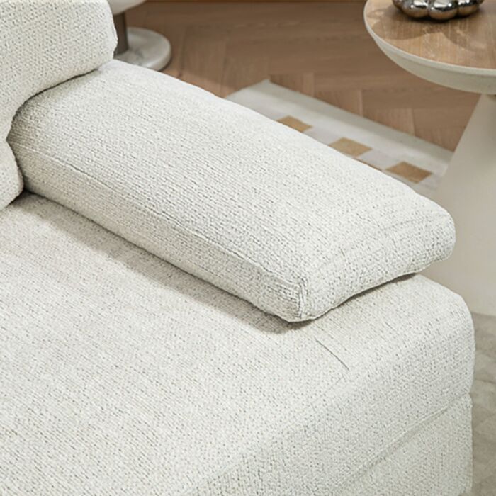 Homcom 2 Seater Sofa, Modern Fabric Loveseat With Spring Cushion And Metal Legs, Small Couch, Cream White