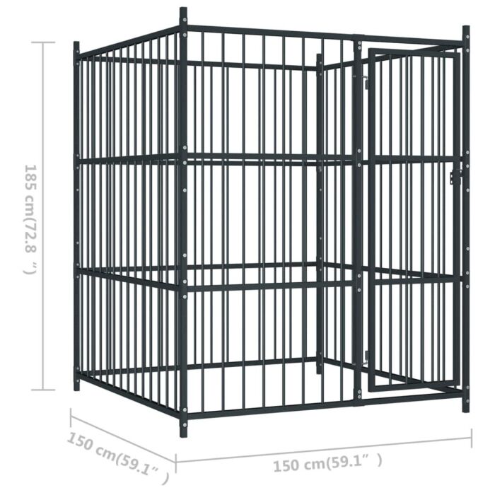 Vidaxl Outdoor Dog Kennel 150x150x185 Cm