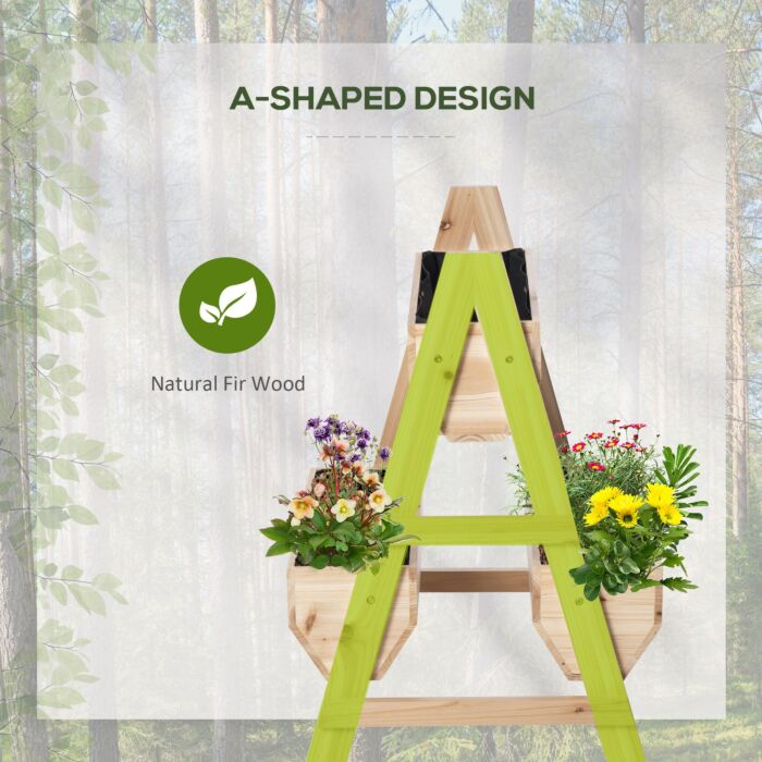 Outsunny Wood Raised Garden Bed, Outdoor Planter Box With Stand, Nonwoven Fabric For Vegetables, Herbs, Flowers, Natural