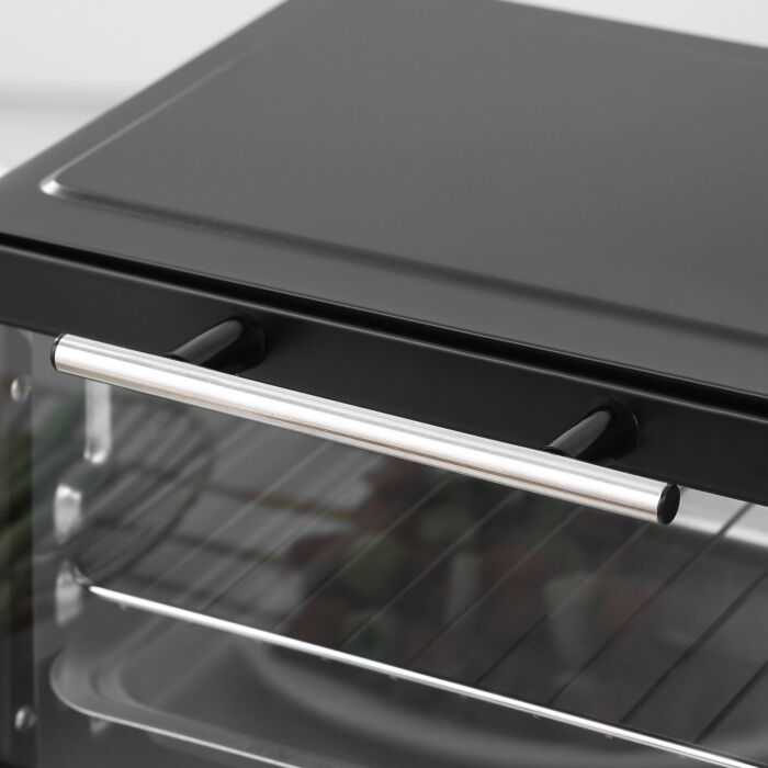 Homcom Convection Mini Oven, 9l Countertop Electric Grill, Toaster Oven With Adjustable Temperature, Timer, Baking Tray And Wire Rack, 750w