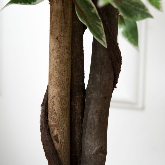 Outsunny 160cm/5.2ft Artificial Ficus Silk Tree With Nursery Pot, Decorative Fake Plant, For Décor
