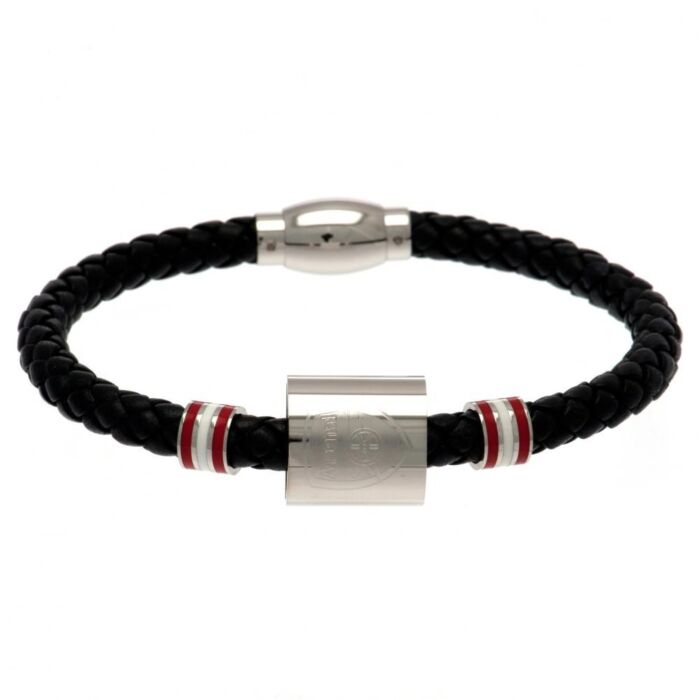 Arsenal Fc Colour Ring Leather Bracelet