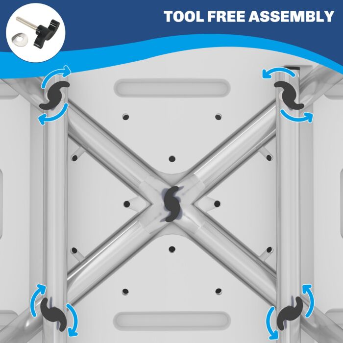 Homcom Shower Stool With Backrest, Height Adjustable Shower Chair With Anti-slip Foot Pads, Shower Head Holder, Light Blue