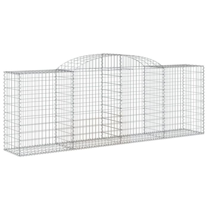 Vidaxl Arched Gabion Baskets 3 Pcs 300x50x100/120 Cm Galvanised Iron