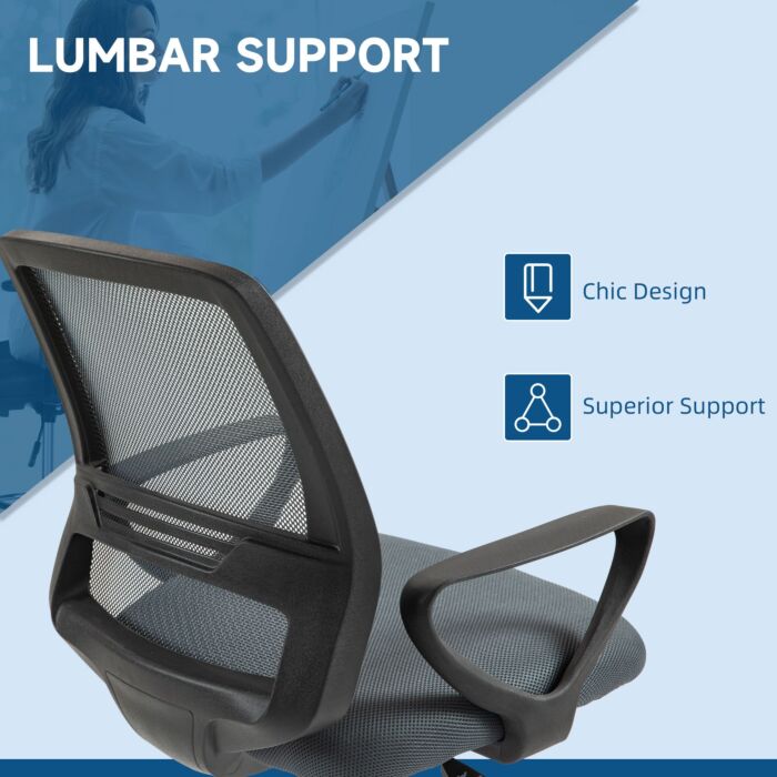 Vinsetto Ergonomic Mesh Back Drafting Chair Draughtsman Chair With Adjustable Height, Grey