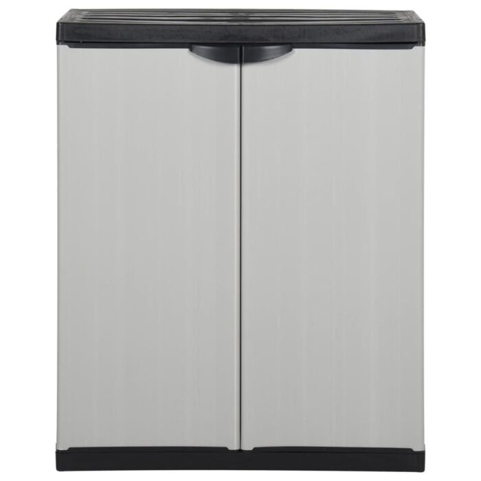 Vidaxl Garden Storage Cabinet With 1 Shelf Grey And Black 68x40x85 Cm