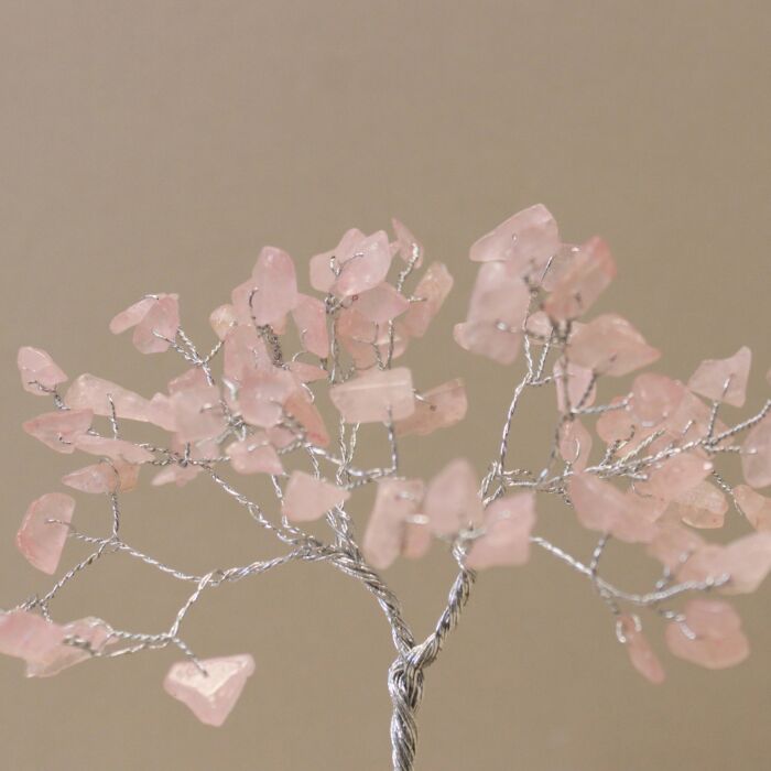 Gemstone Tree With Orgonite Base - 80 Stone - Rose Quartz