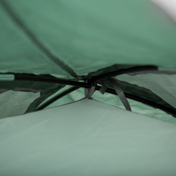 Outsunny Camping Dome Tent 2 Room For 3-4 Person With Weatherproof Vestibule Backpacking Tent Large Windows Lightweight For Fishing & Hiking Green