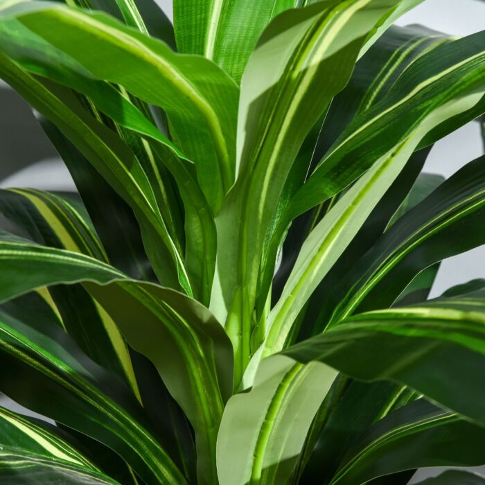 Outsunny 110cm/3.6ft Artificial Dracaena Tree Decorative Plant 40 Leaves With Nursery Pot, Fake Tropical Tree For Décor