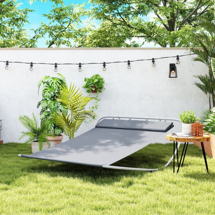 Outsunny Outdoor Double Rocking Bed Hammock-grey