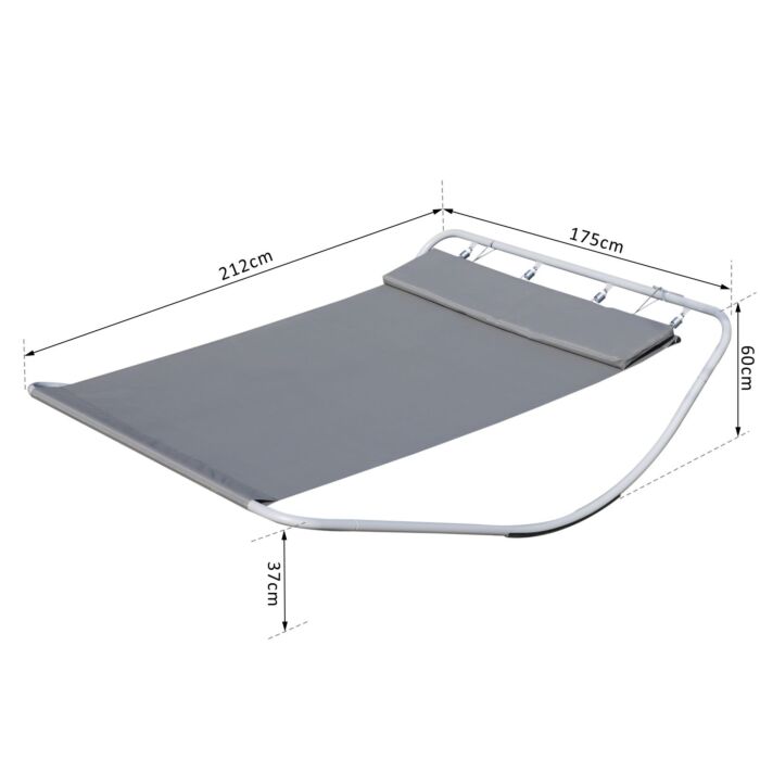 Outsunny Outdoor Double Rocking Bed Hammock-grey