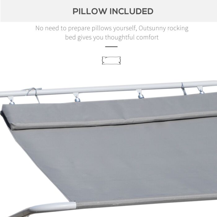 Outsunny Outdoor Double Rocking Bed Hammock-grey