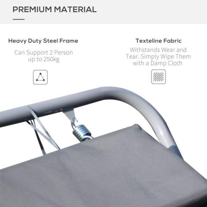 Outsunny Outdoor Double Rocking Bed Hammock-grey