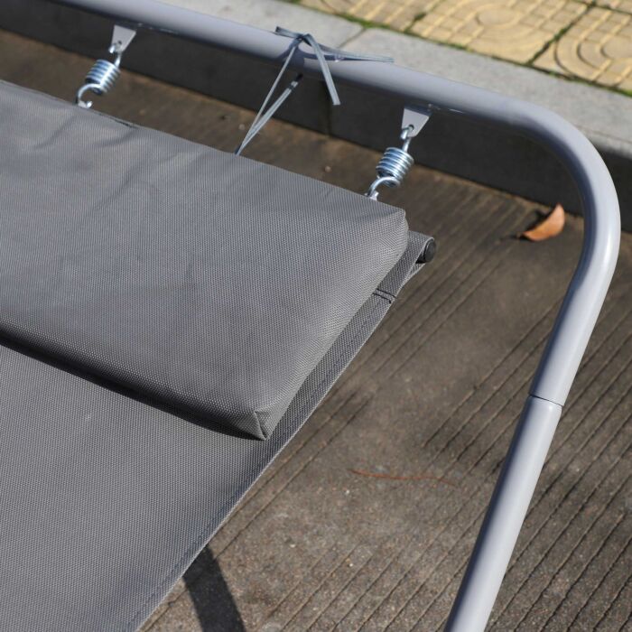 Outsunny Outdoor Double Rocking Bed Hammock-grey