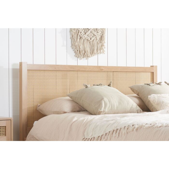 Croxley Double Rattan Bed Oak