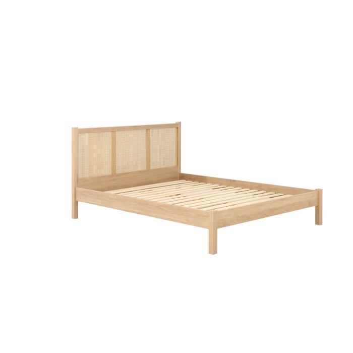 Croxley Double Rattan Bed Oak