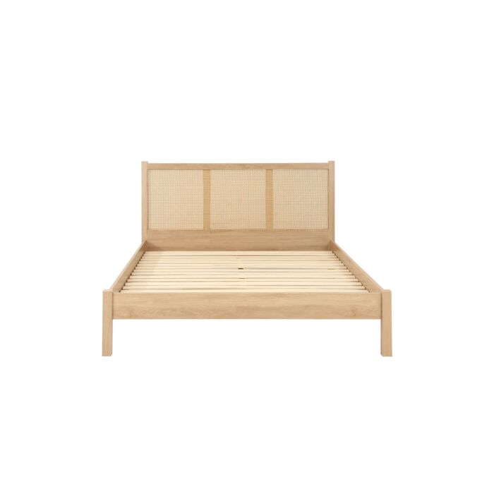 Croxley Double Rattan Bed Oak