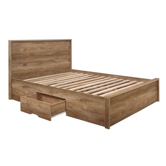 Stockwell Double Bed Rustic Oak