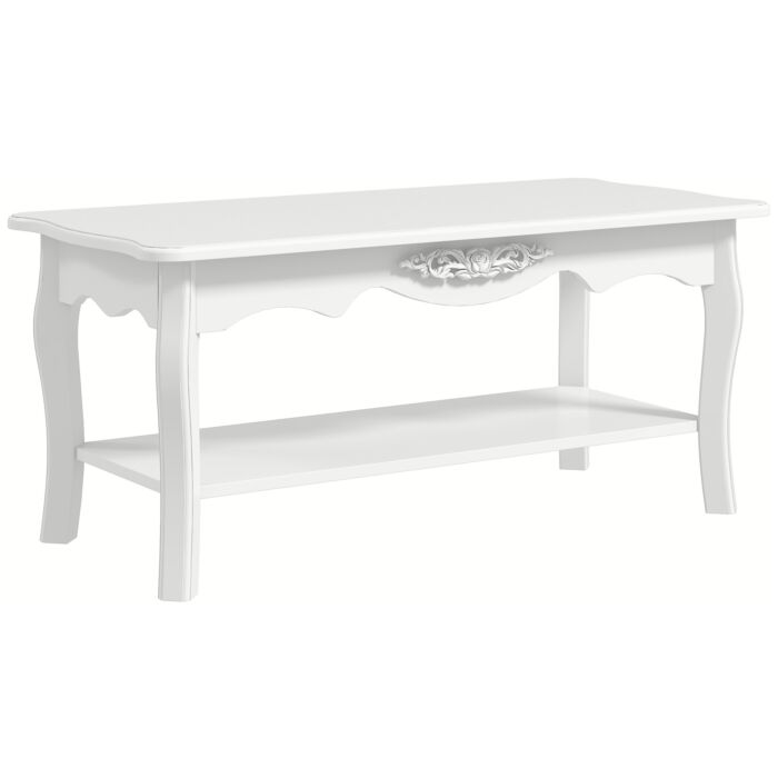 Homcom Coffee Tea Table End Table Wooden Furniture 2 Layer Design W/storage Shelf 94l X 44w X 42h (cm)