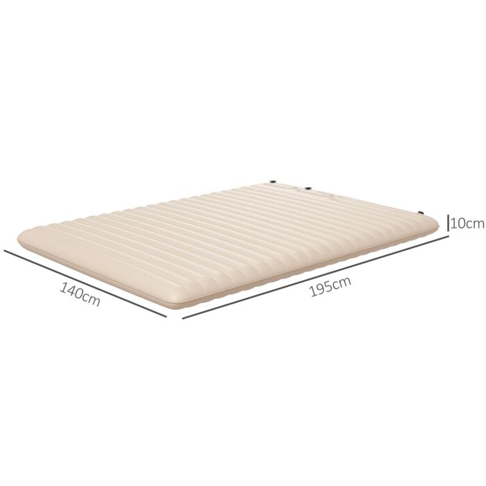 Outsunny Double Size Air Bed, With Built-in Foot Pump And Carry Bag, White