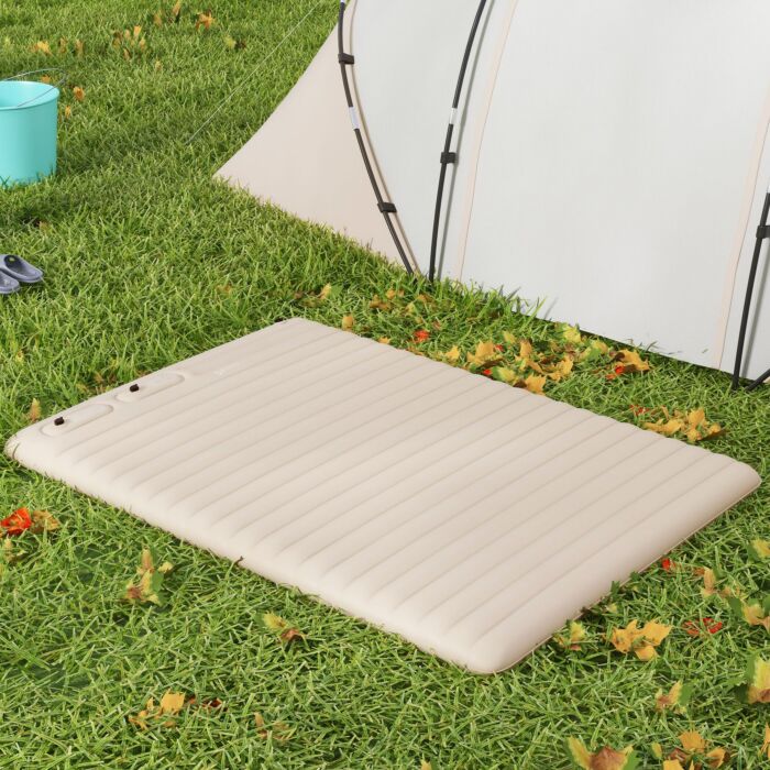 Outsunny Double Size Air Bed, With Built-in Foot Pump And Carry Bag, White