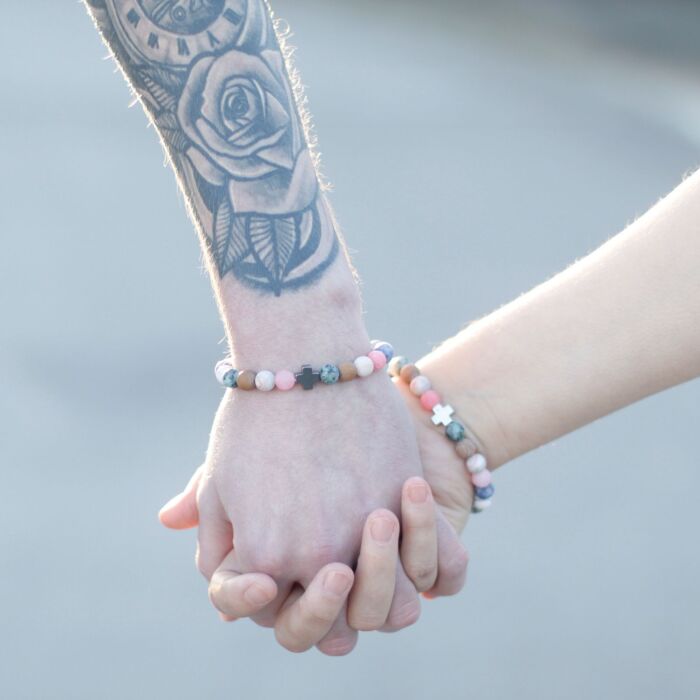 Set Of 2 Gemstones Friendship Bracelets - Loyalty - Amazonite & Yellow Jasper