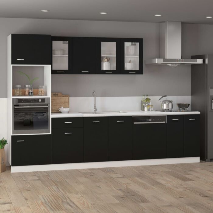 Vidaxl Hanging Glass Cabinet Black 40x31x60 Cm Engineered Wood