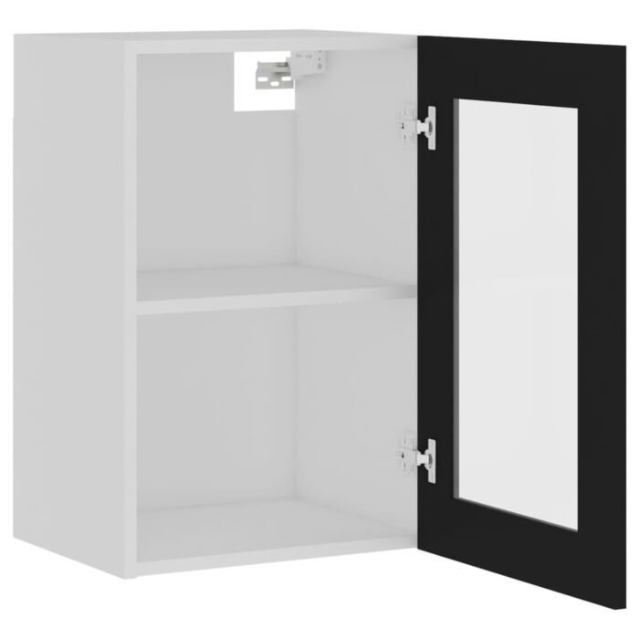 Vidaxl Hanging Glass Cabinet Black 40x31x60 Cm Engineered Wood