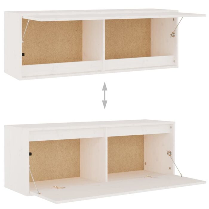Vidaxl Tv Cabinets 6 Pcs White Solid Wood Pine