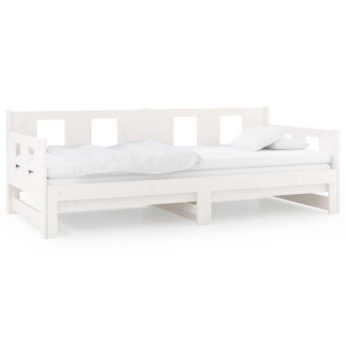 Vidaxl Pull-out Day Bed White Solid Wood Pine 2x(90x200) Cm