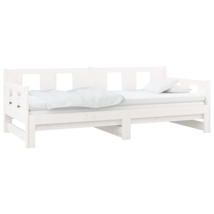 Vidaxl Pull-out Day Bed White Solid Wood Pine 2x(90x200) Cm