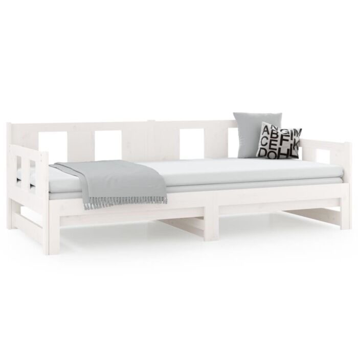 Vidaxl Pull-out Day Bed White Solid Wood Pine 2x(90x200) Cm